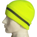 EN 20471 Class2 Men High Visibility Reflective Fluro Knit Beanie Hi Vis Knitted Caps Yellow Fleece Reflective Beanie